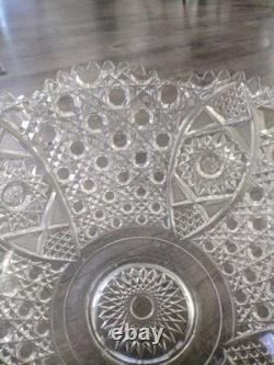 Vintage Crystal Glass Bowl 16 Inch Diameter