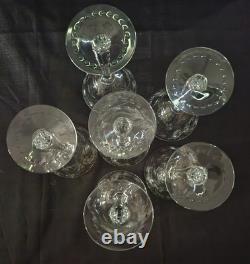 Vintage Crystal Hawkes American Brilliant Cut Wine Glasses #HAW4 Set of Six