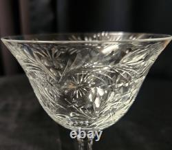 Vintage Crystal Hawkes American Brilliant Cut Wine Glasses #HAW4 Set of Six