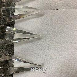 Vintage Crystal Tulip Style Cut Glass Lamp With Prisms