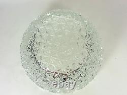 Vintage Cut Crystal Bowl Buttons and Daisies Glass Accent Bowl