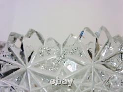 Vintage Cut Crystal Bowl Buttons and Daisies Glass Accent Bowl