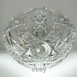 Vintage Cut Crystal Bowl Deep Cut 8 x 4