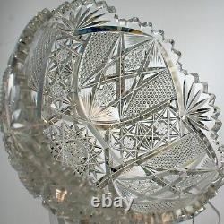 Vintage Cut Crystal Bowl Deep Cut 8 x 4