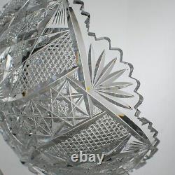 Vintage Cut Crystal Bowl Deep Cut 8 x 4