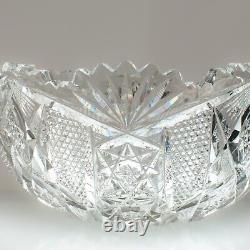 Vintage Cut Crystal Bowl Deep Cut 8 x 4