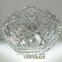 Vintage Cut Crystal Bowl Deep Cut 8 x 4