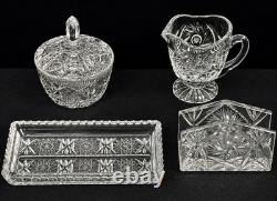 Vintage Cut Crystal & Brilliant Glass Vanity Decor Collection-Elegant Estate Set