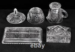 Vintage Cut Crystal & Brilliant Glass Vanity Decor Collection-Elegant Estate Set
