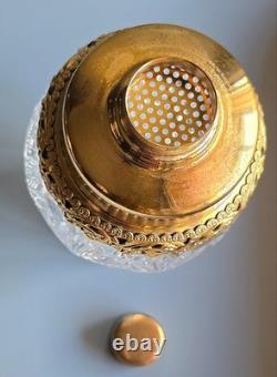 Vintage Cut Crystal Cocktail Shaker Ornate Gold Plated Lid Hollywood Regency Vintage Cut Crystal Cocktail Shaker Ornate Gold Plated Lid Hollywood Regency