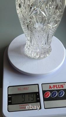 Vintage Cut Crystal Cocktail Shaker Ornate Gold Plated Lid Hollywood Regency