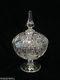 Vintage Cut Crystal Covered Candy Dishbowlpinwheelwhirling 8 Point Star