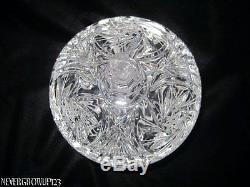 Vintage Cut Crystal Covered Candy Dishbowlpinwheelwhirling 8 Point Star