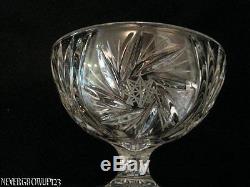 Vintage Cut Crystal Covered Candy Dishbowlpinwheelwhirling 8 Point Star