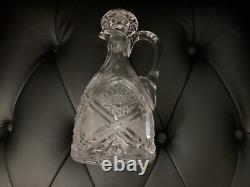 Vintage Cut Crystal Decanter Set with Tray & 4 Glasses Bohemian Barware