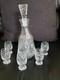 Vintage Cut Crystal Decanter with Glasses