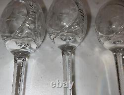 Vintage Cut Crystal Decantur With 3 Dessert Wine Cordial After Dinner Glasses