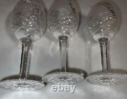 Vintage Cut Crystal Decantur With 3 Dessert Wine Cordial After Dinner Glasses