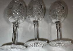 Vintage Cut Crystal Decantur With 3 Dessert Wine Cordial After Dinner Glasses