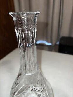 Vintage Cut Crystal Decantur With 3 Dessert Wine Cordial After Dinner Glasses