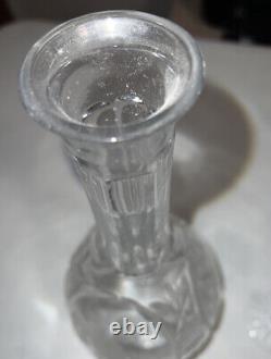 Vintage Cut Crystal Decantur With 3 Dessert Wine Cordial After Dinner Glasses