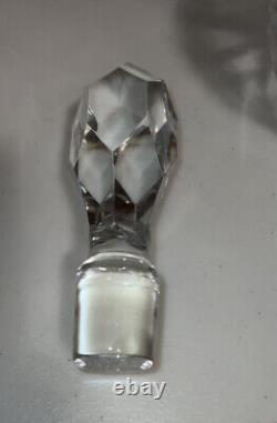 Vintage Cut Crystal Decantur With 3 Dessert Wine Cordial After Dinner Glasses
