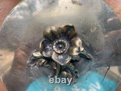 Vintage Cut Crystal Glass Biscuit Jar Silverplated Lid RF & Co L Rose Knob