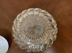 Vintage Cut Crystal Glass Biscuit Jar Silverplated Lid RF & Co L Rose Knob