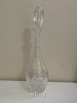 Vintage Cut Crystal Glass Decanter with Star Design