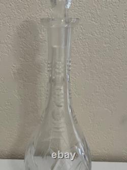 Vintage Cut Crystal Glass Decanter with Star Design