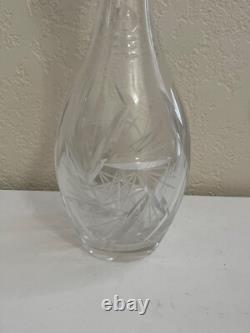 Vintage Cut Crystal Glass Decanter with Star Design