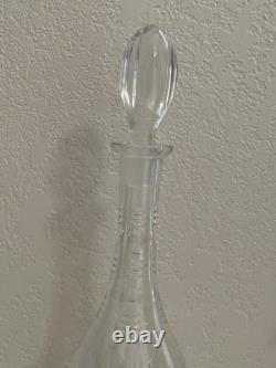 Vintage Cut Crystal Glass Decanter with Star Design