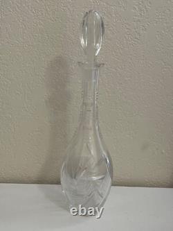 Vintage Cut Crystal Glass Decanter with Star Design