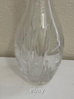 Vintage Cut Crystal Glass Decanter with Star Design