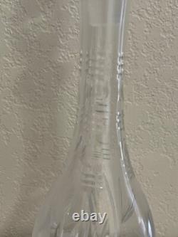 Vintage Cut Crystal Glass Decanter with Star Design