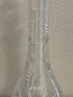Vintage Cut Crystal Glass Decanter with Star Design
