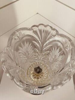 Vintage Cut Crystal Glass Gold Vase Lamp