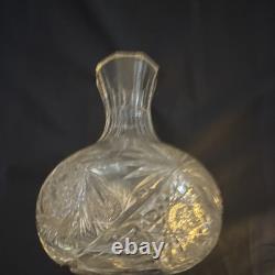 Vintage Cut Crystal Glass Starburst Pattern Vase 8 x 6 1/2