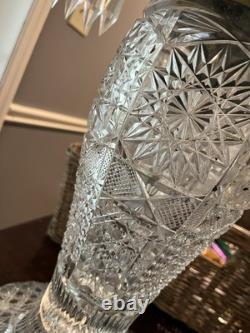 Vintage Cut Crystal Glass Table Lamps (2)