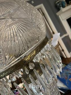 Vintage Cut Crystal Glass Table Lamps (2)