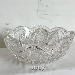 Vintage Cut Crystal Sawtooth Edge Bowl
