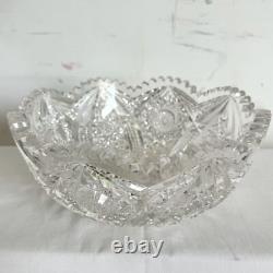 Vintage Cut Crystal Sawtooth Edge Bowl
