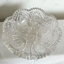 Vintage Cut Crystal Sawtooth Edge Bowl