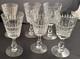 Vintage Cut Crystal Wine Goblets Criss Cross Diamond Faceted Stem Set of Six