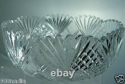 Vintage Cut Glass Crystal Bowl Starburst Pineapple Pattern American Brilliant