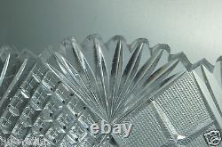 Vintage Cut Glass Crystal Bowl Starburst Pineapple Pattern American Brilliant