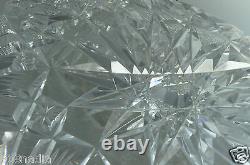 Vintage Cut Glass Crystal Bowl Starburst Pineapple Pattern American Brilliant