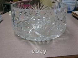 Vintage Cut Glass Or Crystal Salad/fruit Bowl, Pinwheel Pattern