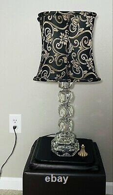 Vintage Cut Glass Stacked Cube Crystal Table Lamp