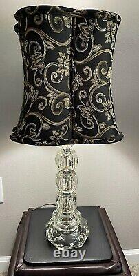 Vintage Cut Glass Stacked Cube Crystal Table Lamp